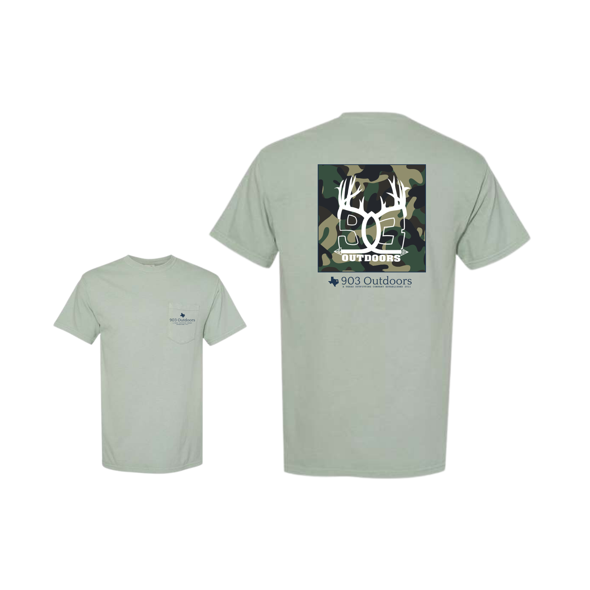 903 -  Camo  Comfort Colors Pocket Tee