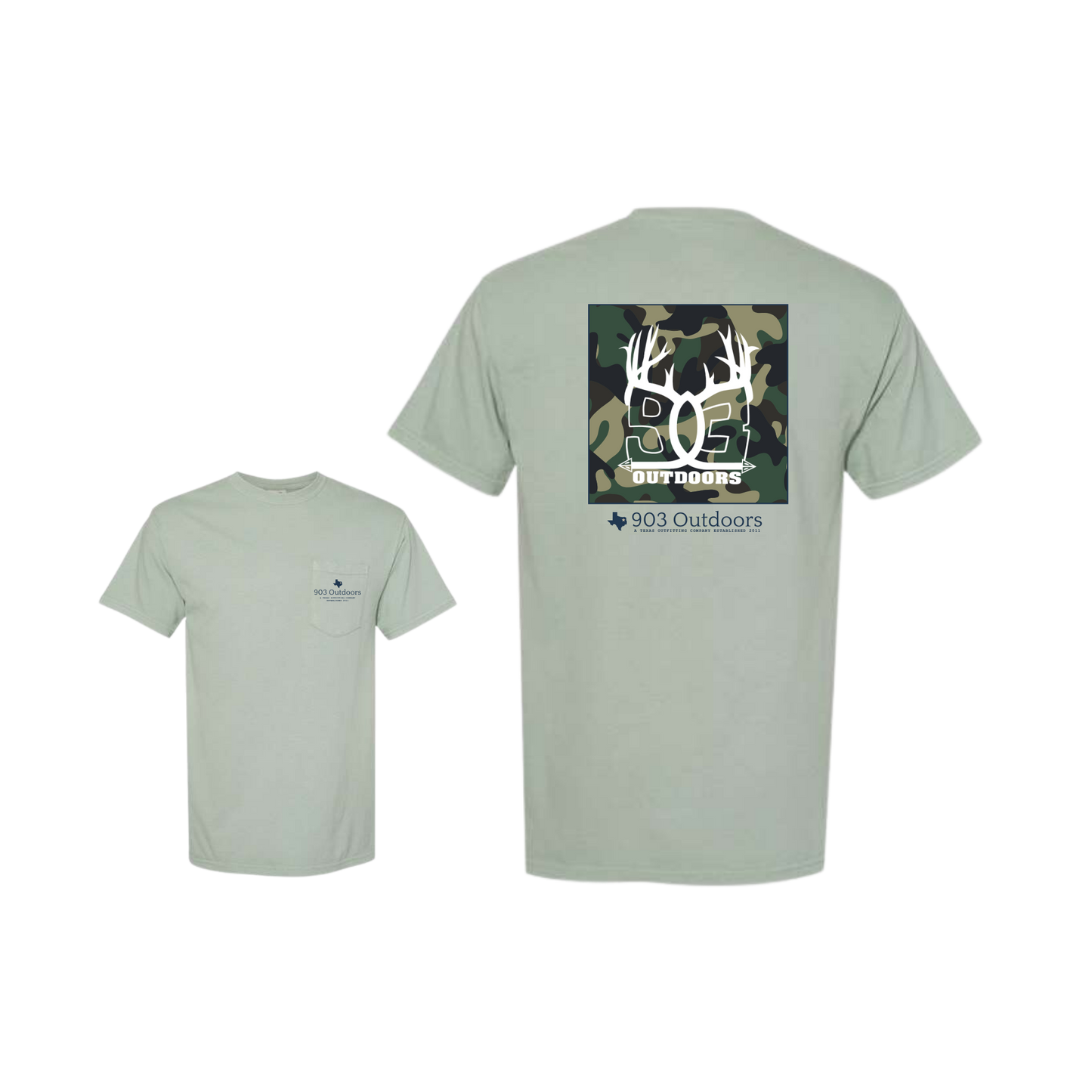 903 -  Camo  Comfort Colors Pocket Tee